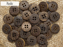 Load image into Gallery viewer, Rustic Style Buttons in Chocolate (quantity 20)