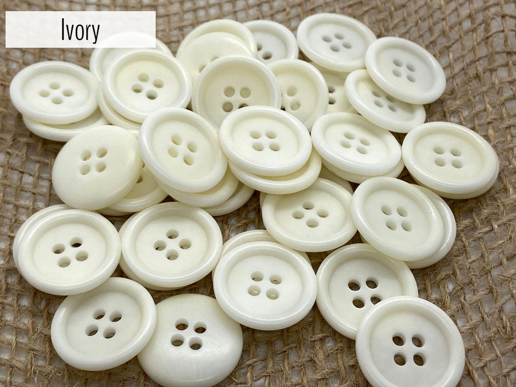 Ivory Buttons (quantity 20)
